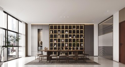 现代茶室3D模型下载